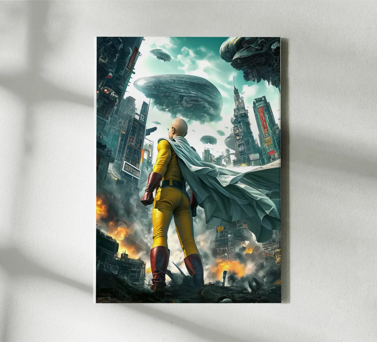 Saitama One Punch Man tela con Cornice a cassetta da Fleur de Lys