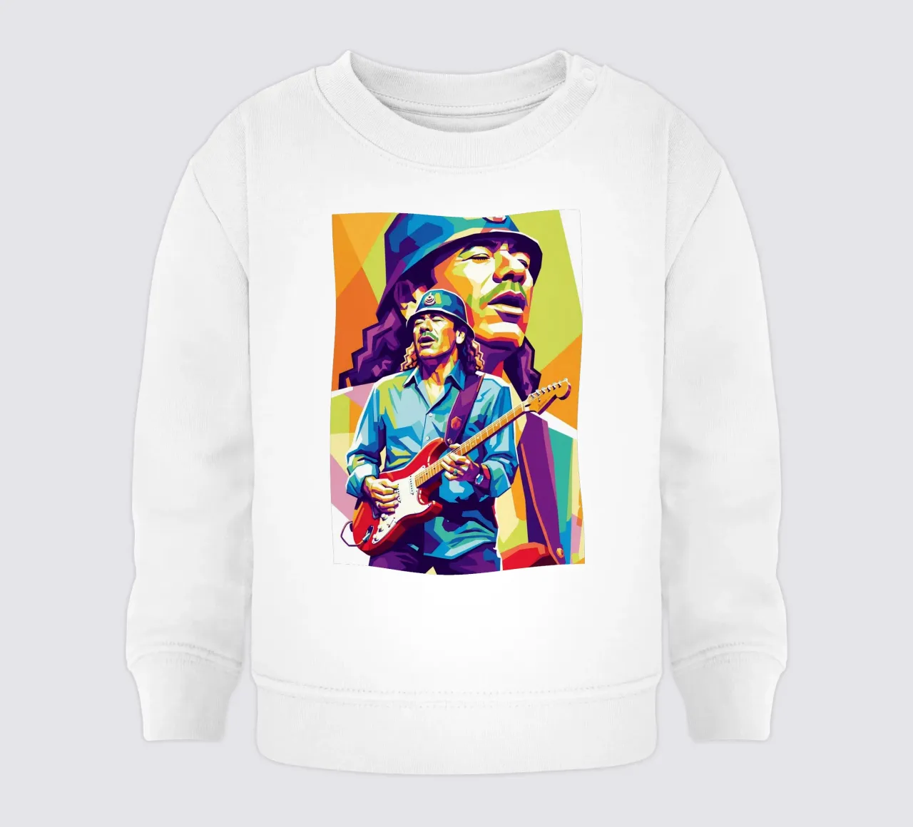 Carlos Santana ritratto pop art #4 felpa neonato da Hantamrata
