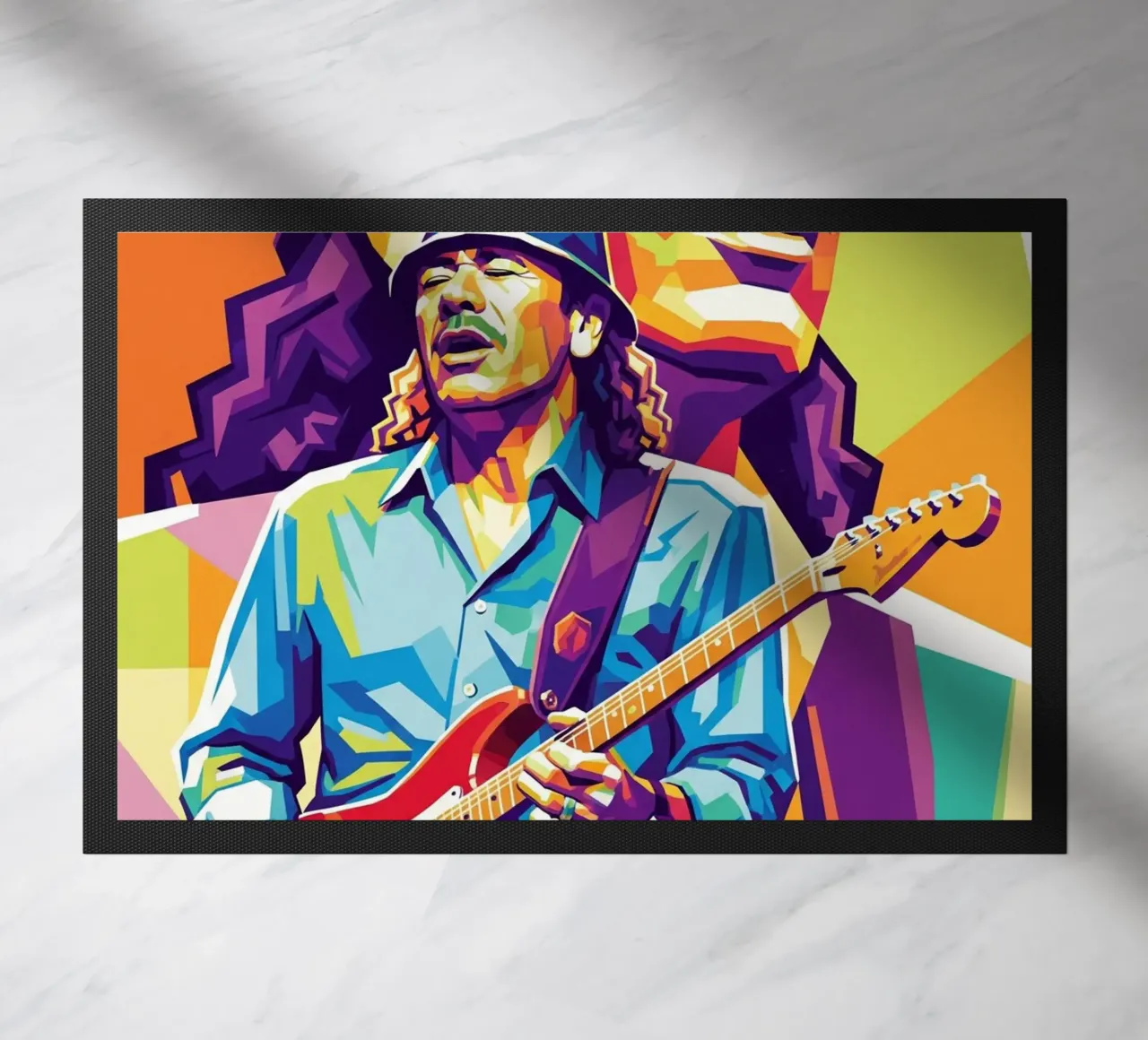 Carlos Santana ritratto pop art #4 zerbino da Hantamrata