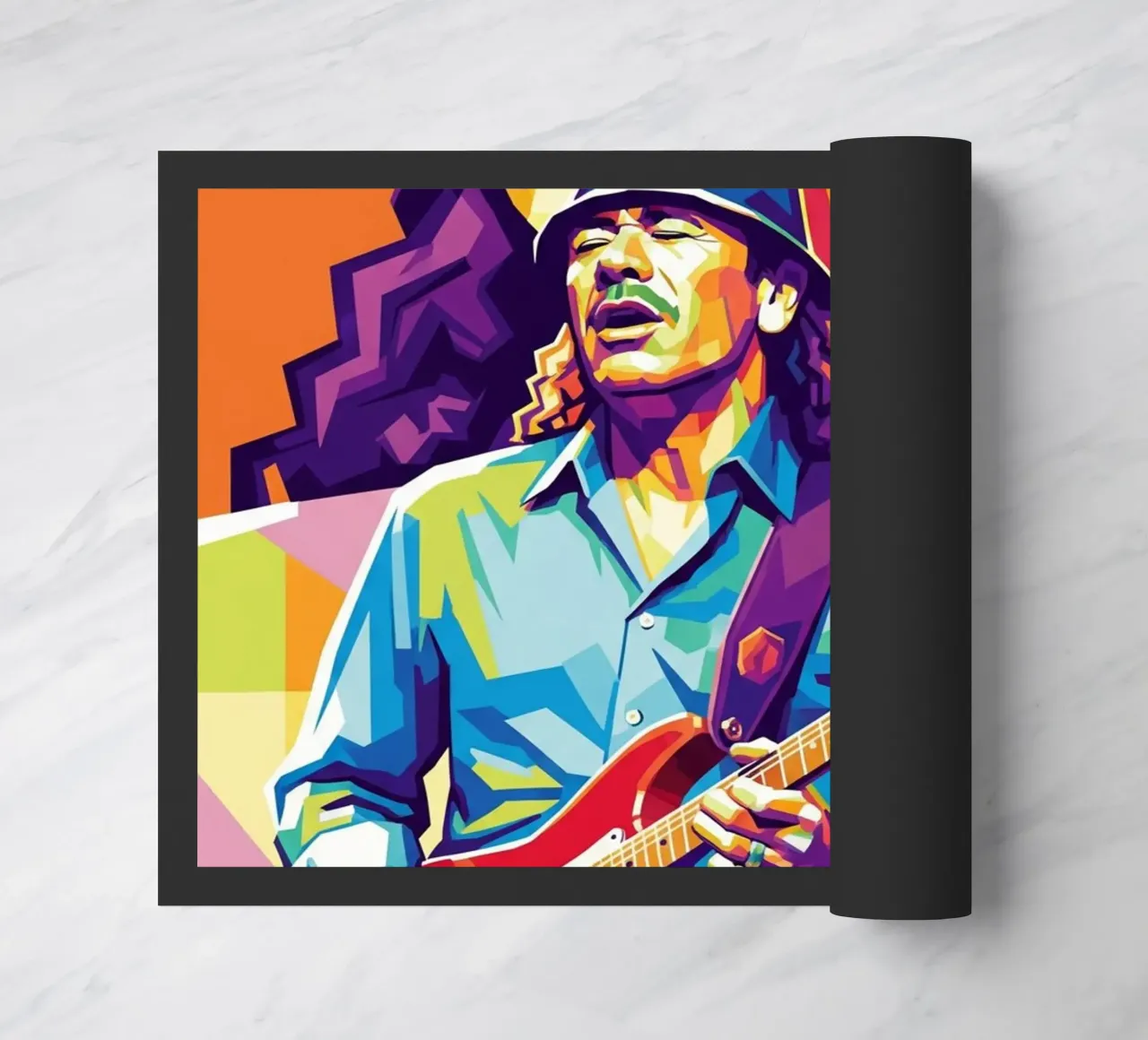 Carlos Santana ritratto pop art #4 zerbino da Hantamrata