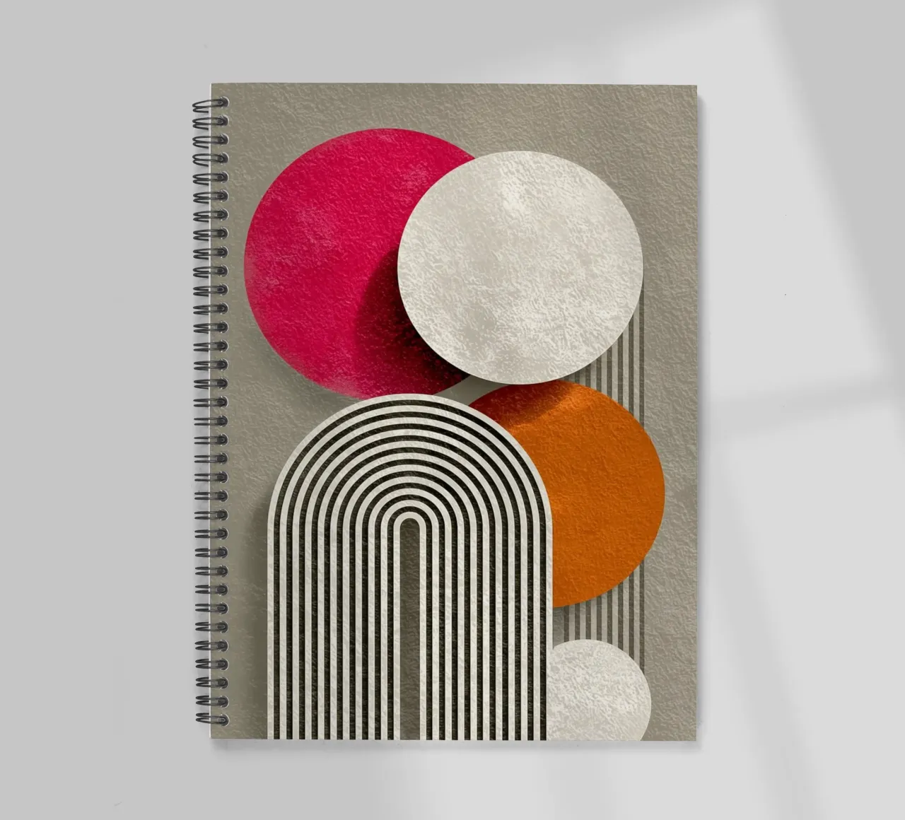 Half circle stripe pattern spiral notebook by Carinaprint
