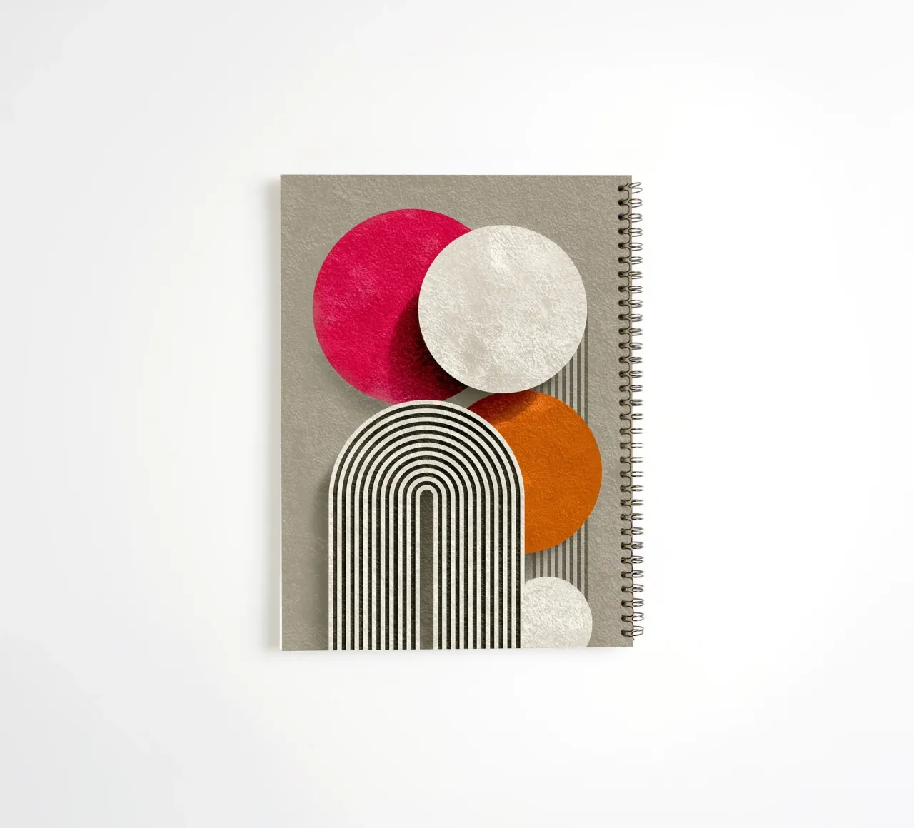 Half circle stripe pattern spiral notebook by Carinaprint