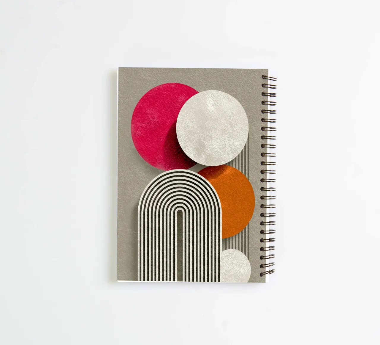 Half circle stripe pattern spiral notebook by Carinaprint