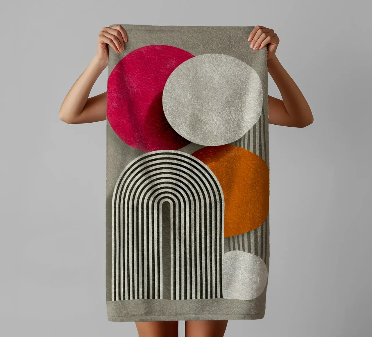Half circle stripe pattern towel by Carinaprint
