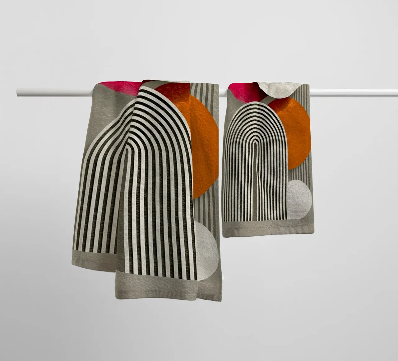 Half circle stripe pattern towel by Carinaprint