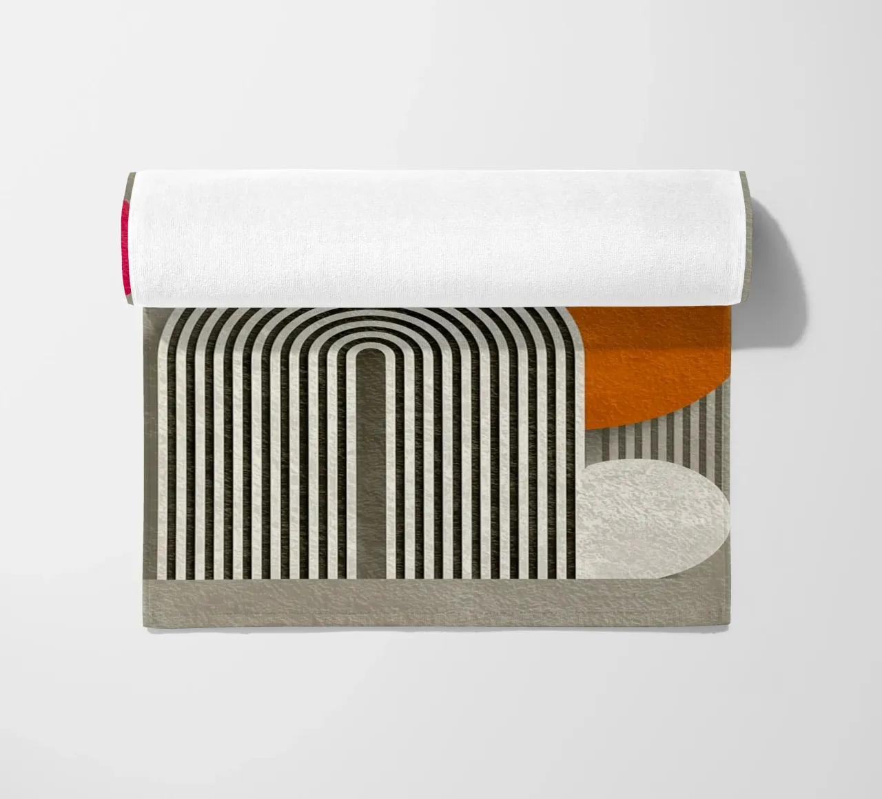 Half circle stripe pattern beach towel by Carinaprint