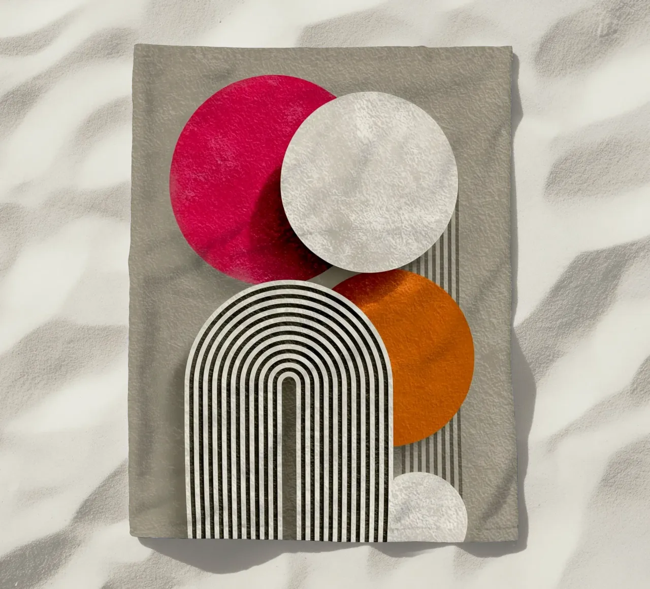 Half circle stripe pattern beach towel by Carinaprint