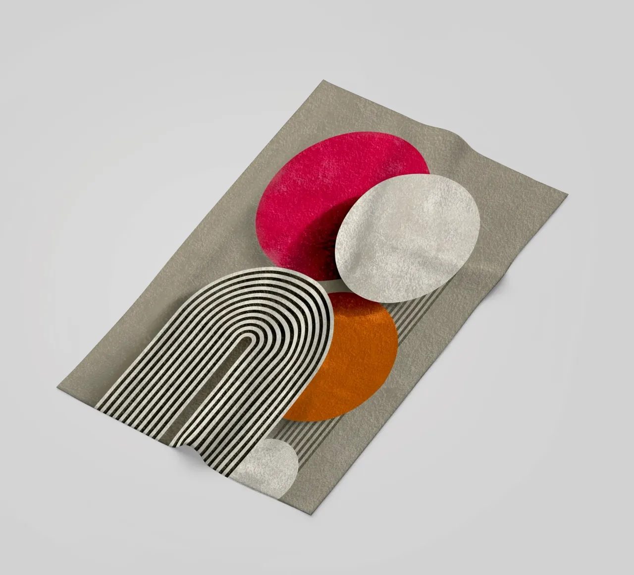 Half circle stripe pattern beach towel by Carinaprint