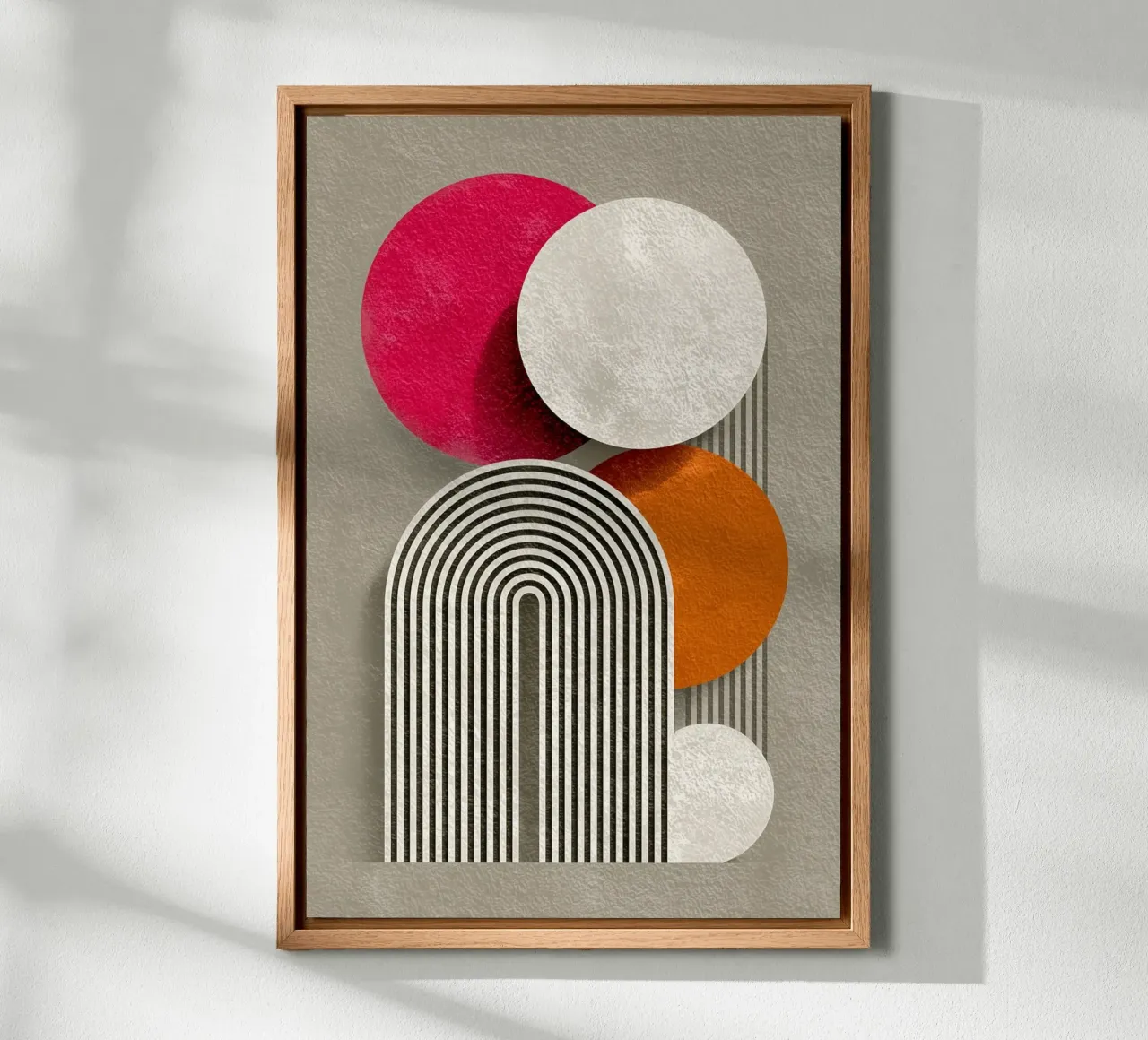 Half circle stripe pattern canvas with Floater frame by Carinaprint