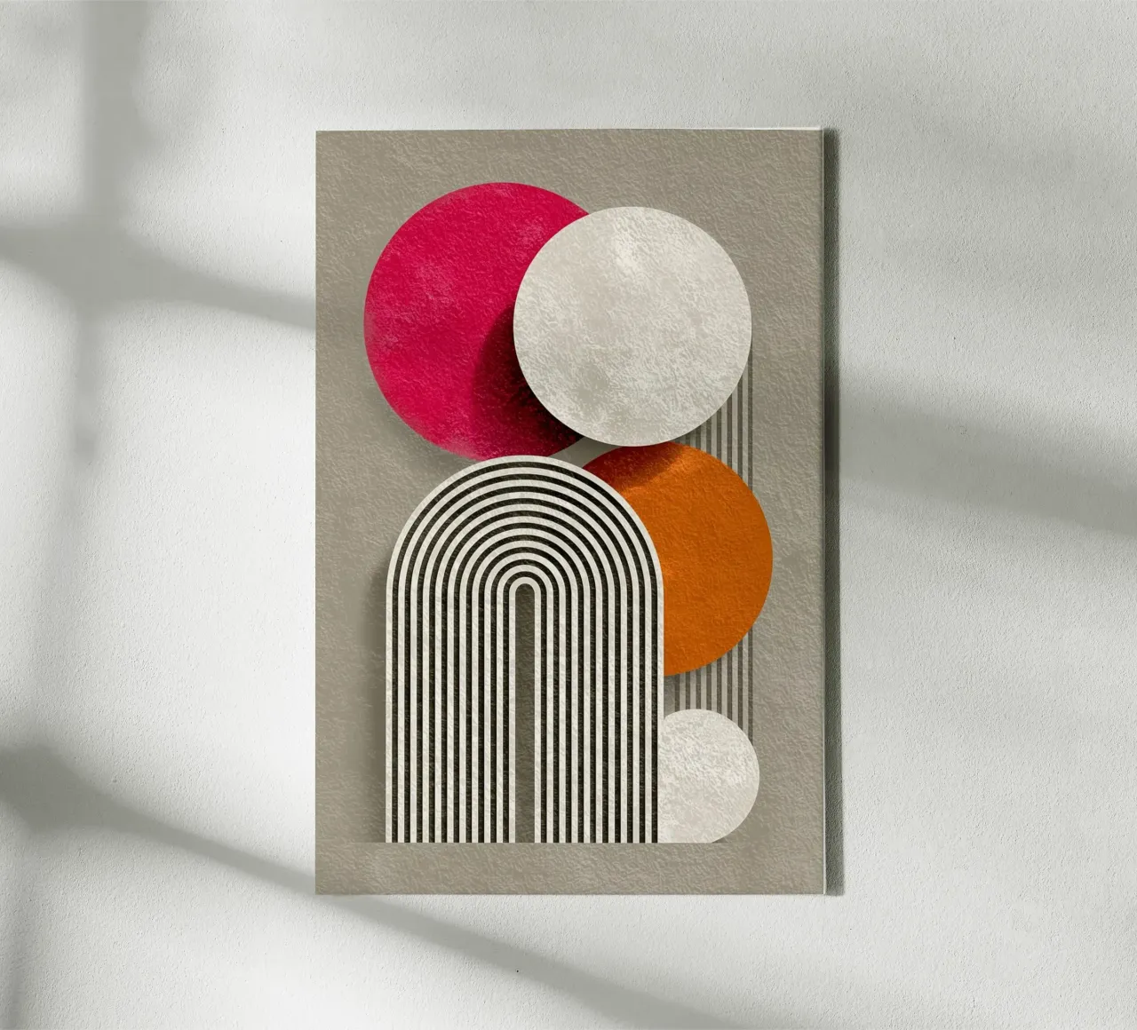 Half circle stripe pattern canvas with Floater frame by Carinaprint