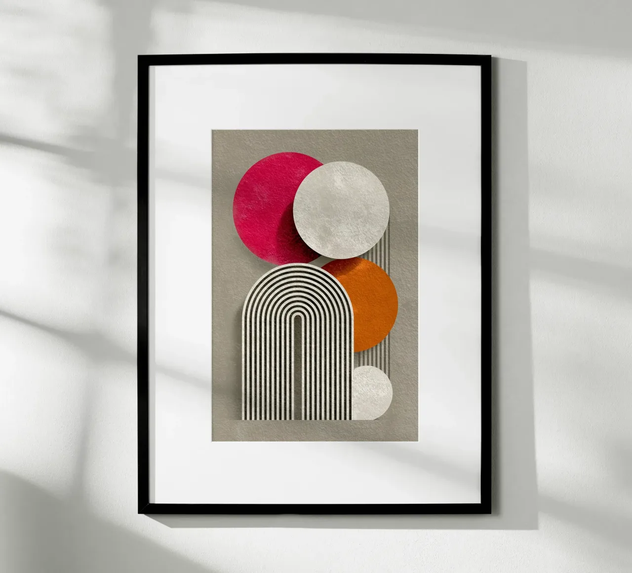 Half circle stripe pattern poster with aluminum frame by Carinaprint