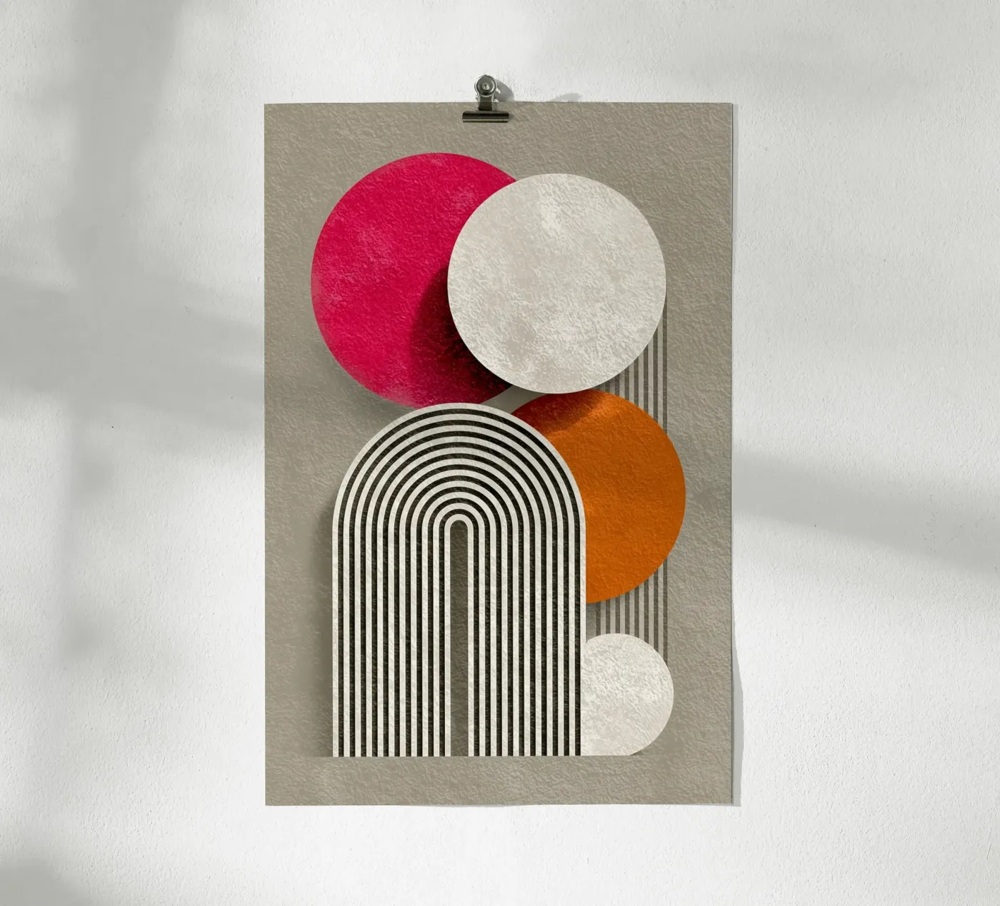 Half circle stripe pattern poster van Carinaprint