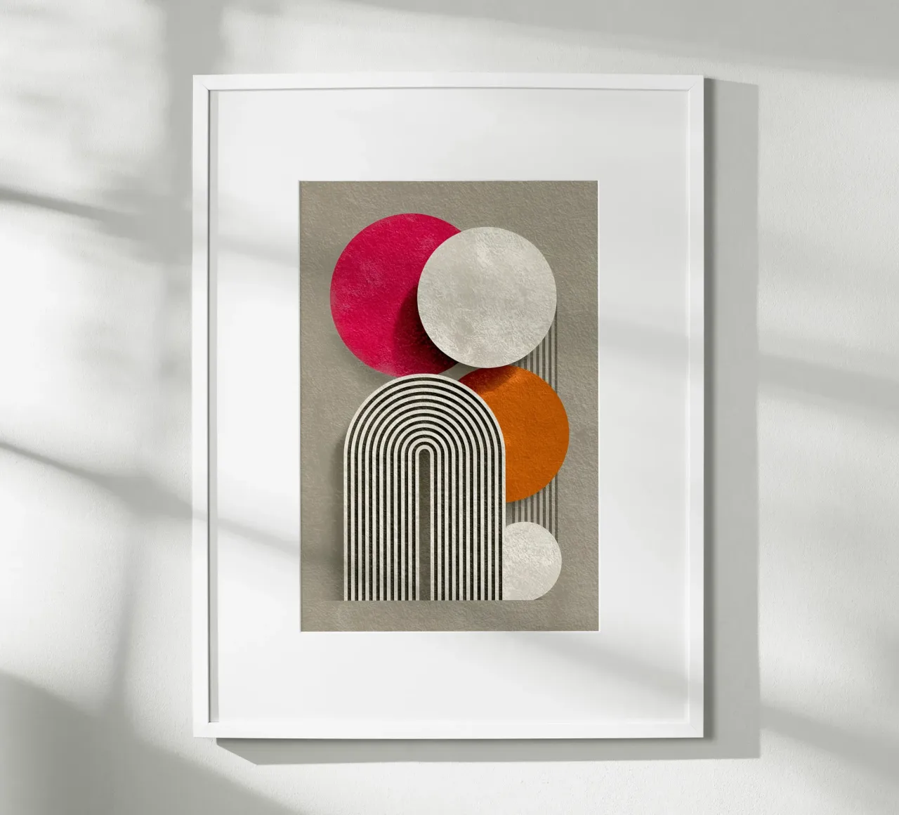 Half circle stripe pattern poster with aluminum frame by Carinaprint