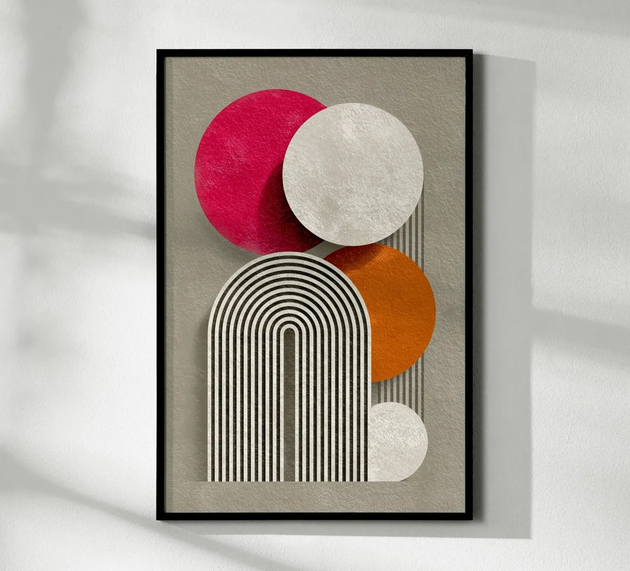 Half circle stripe pattern poster with aluminum frame by Carinaprint
