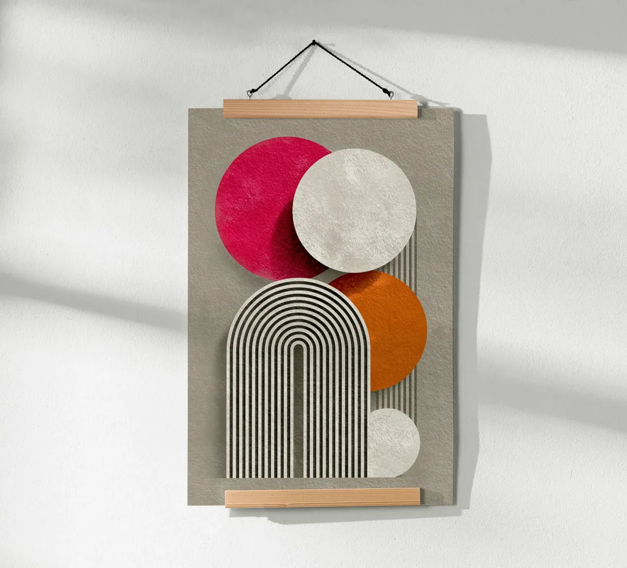 Half circle stripe pattern poster with aluminum frame by Carinaprint