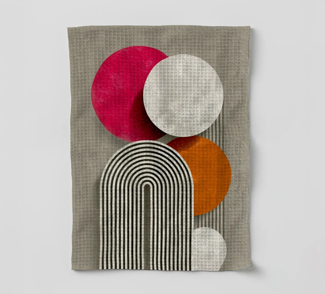 Half circle stripe pattern tea towel by Carinaprint