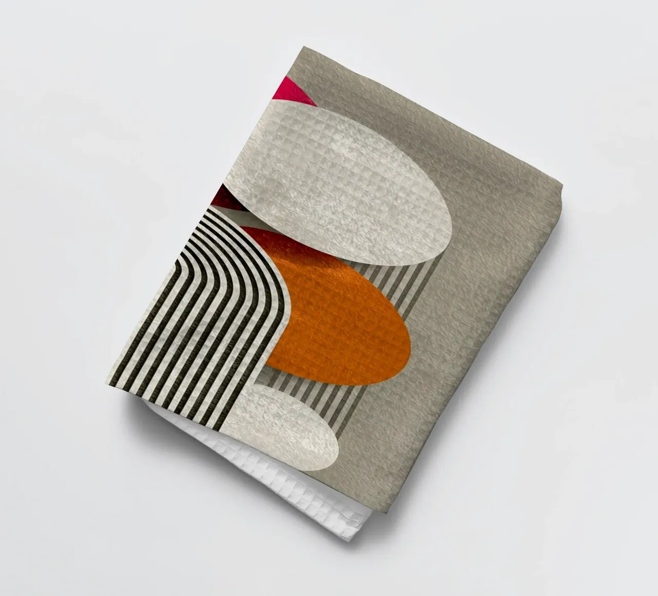 Half circle stripe pattern tea towel by Carinaprint