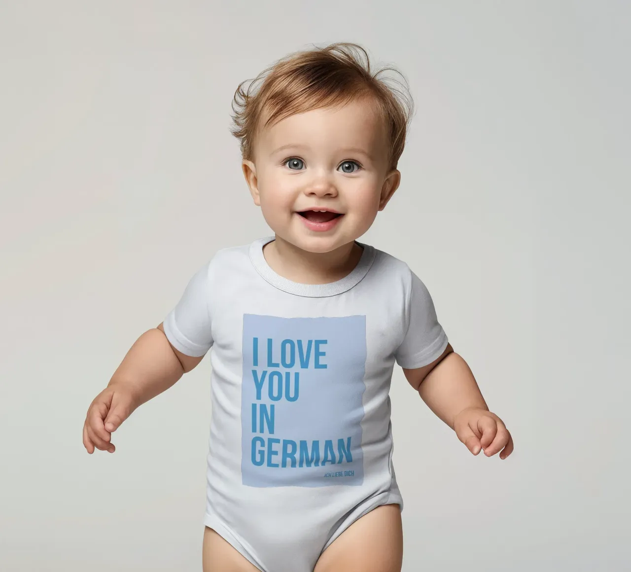 Ti amo in tedesco body neonato maniche corte da fltmfrance