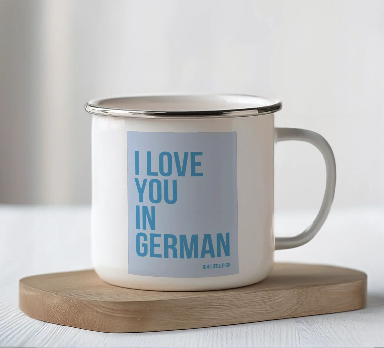 Ti amo in tedesco tazza in smalto da fltmfrance