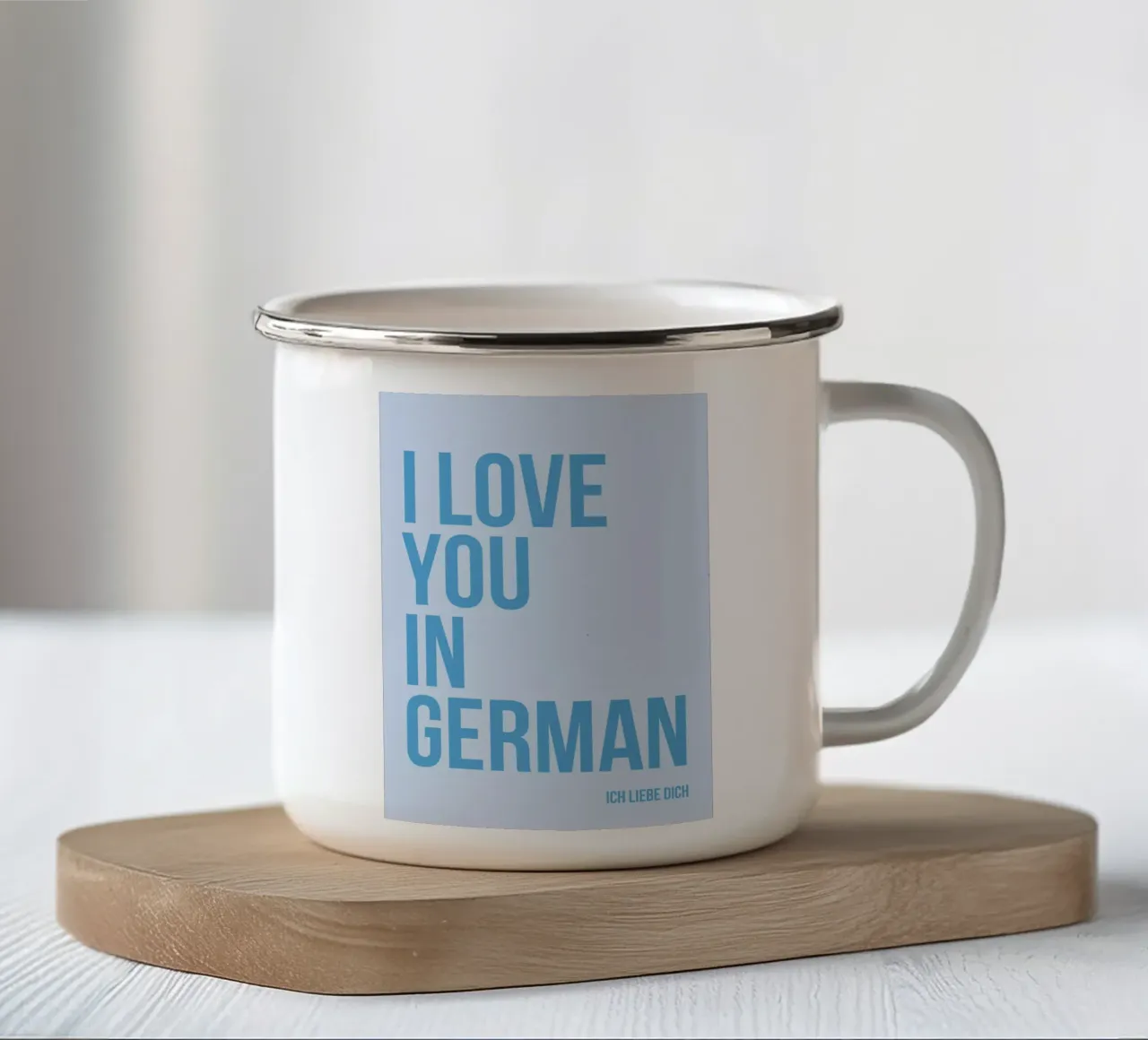Ti amo in tedesco tazza in smalto da fltmfrance