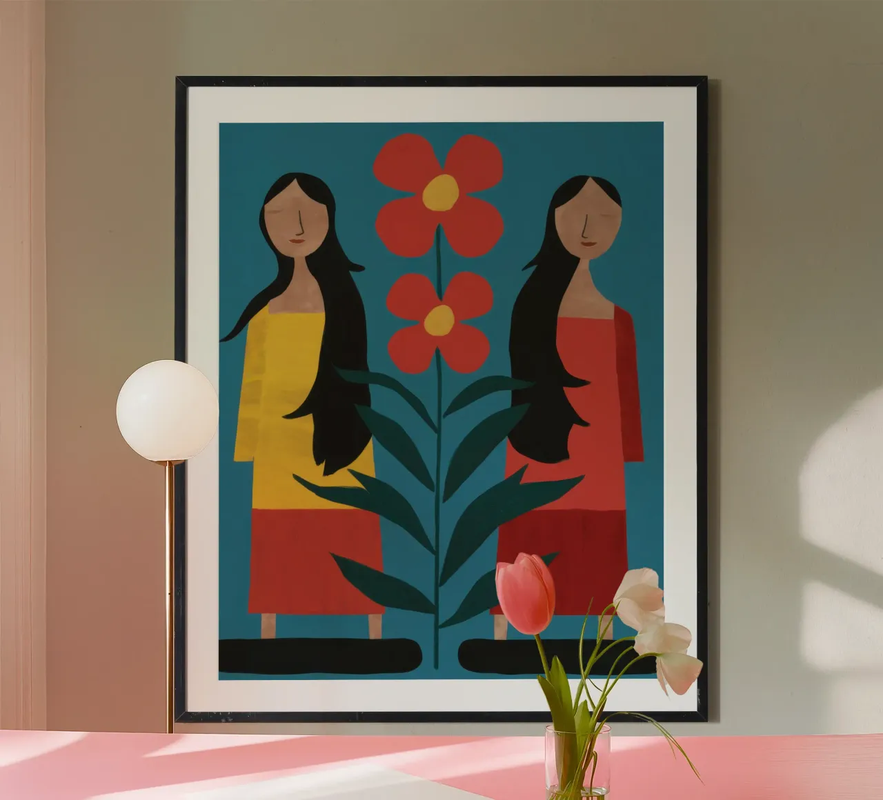 Il legame di due sorelle poster con telaio in plastica da Lyra Glaze
