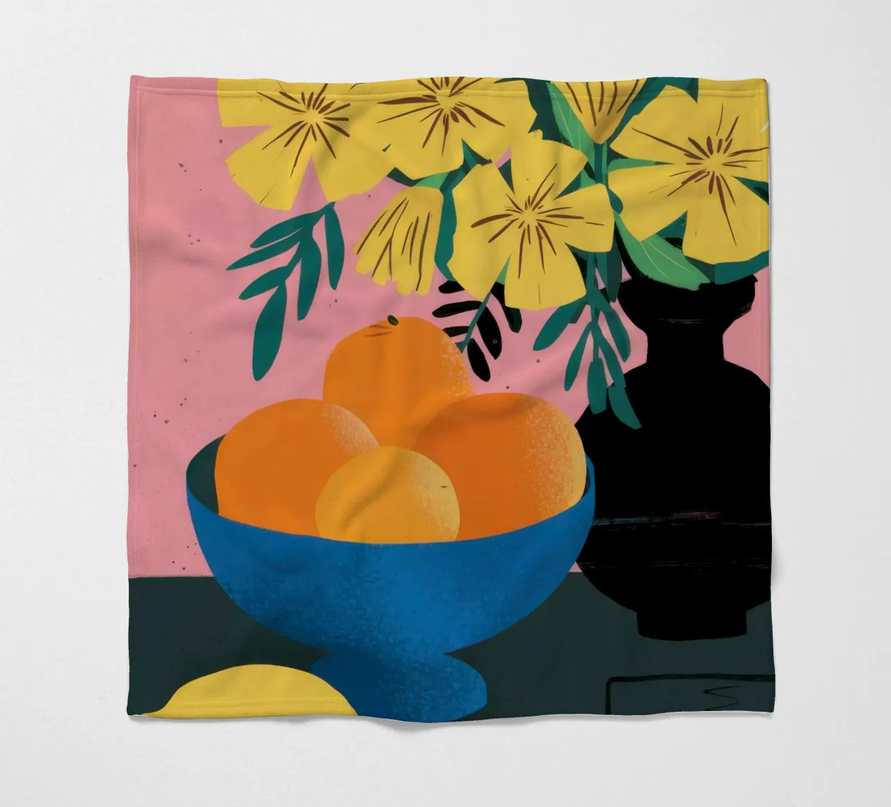 Orange-Zitrone-Stillleben Fleecedecke von Lyra Glaze