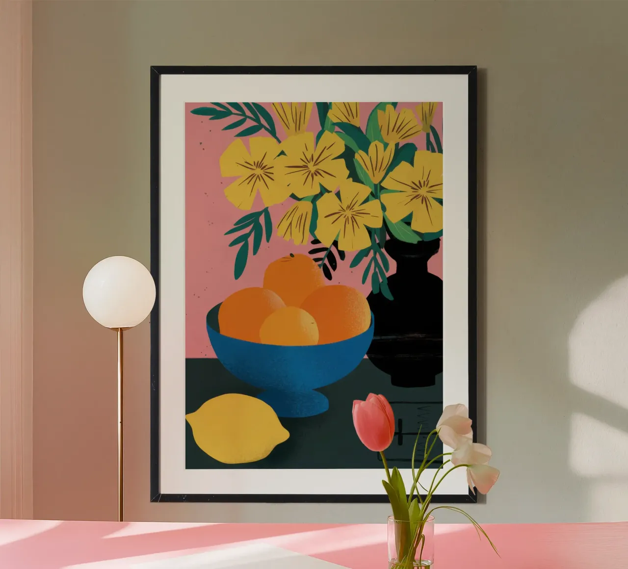 Orange-Zitrone-Stillleben Poster von Lyra Glaze