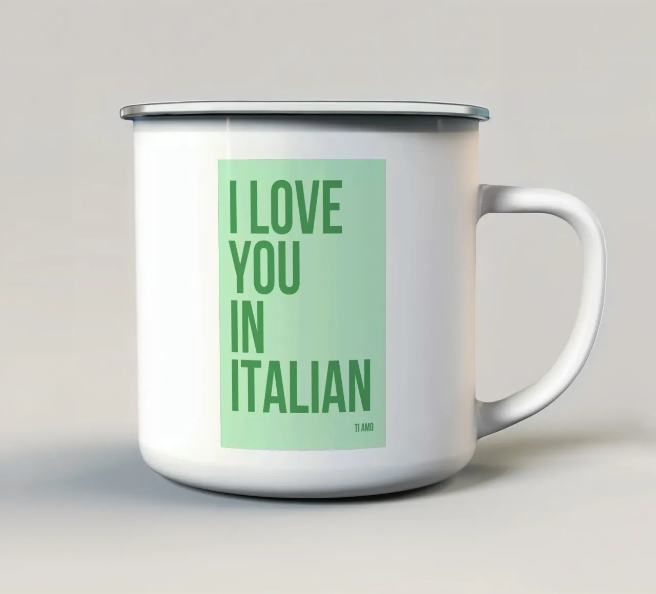 I love you in Italian tazza in smalto da fltmfrance