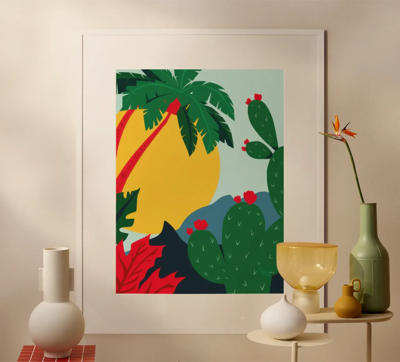 Cactus e tavola da surf poster da Astra Mist