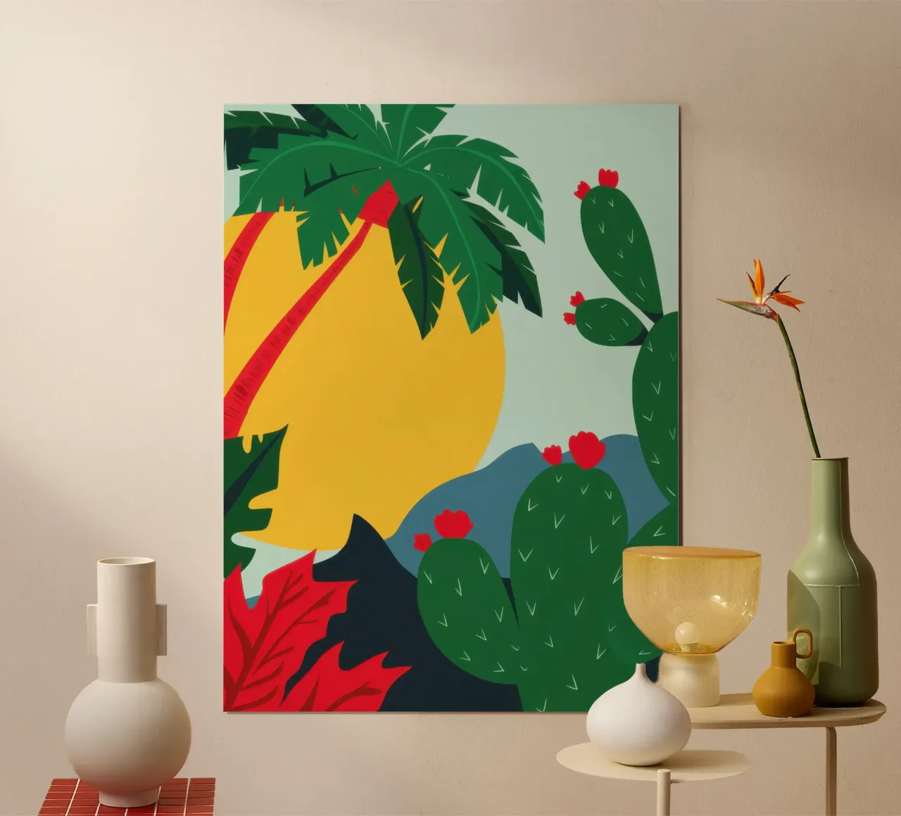 Cactus e tavola da surf poster da Astra Mist