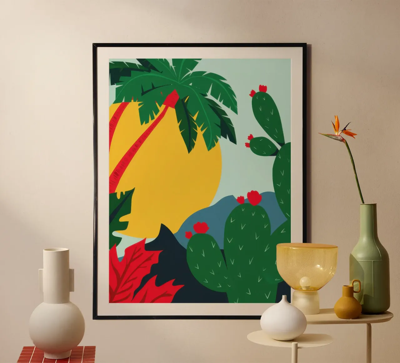 Cactus e tavola da surf poster da Astra Mist