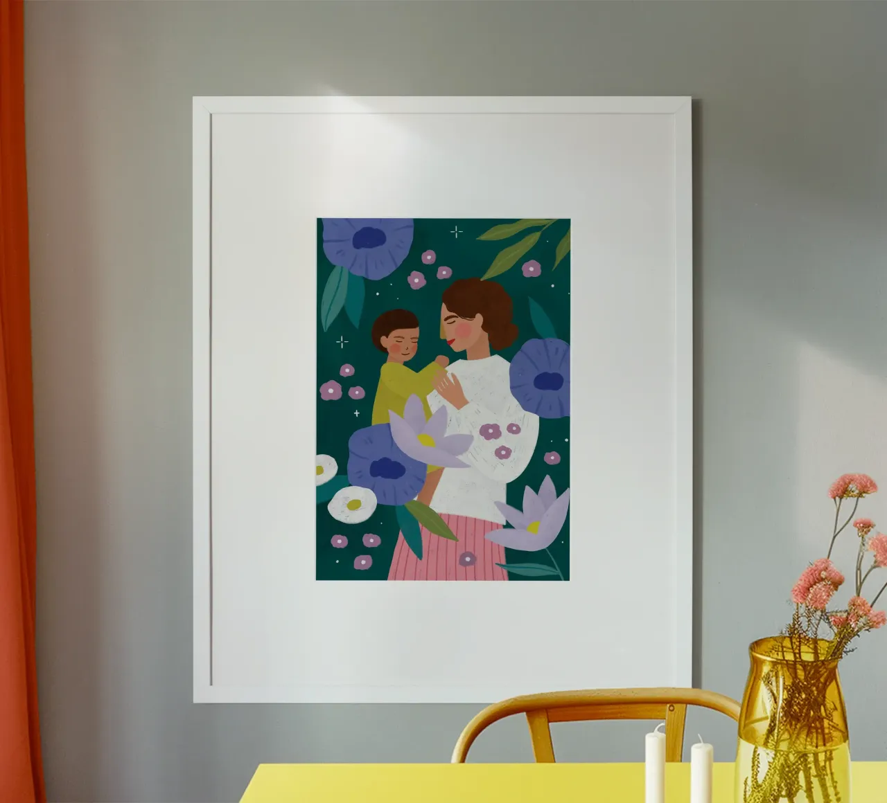 Coccole di mamma poster con telaio in plastica da Louis Butler