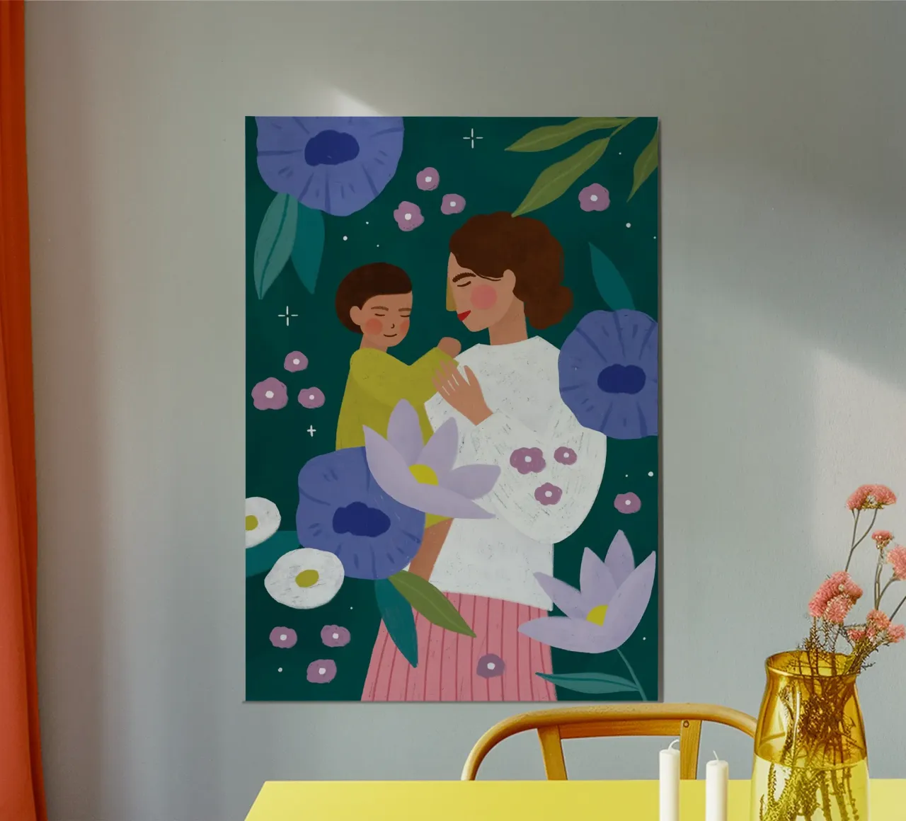 Coccole di mamma poster con telaio in plastica da Louis Butler