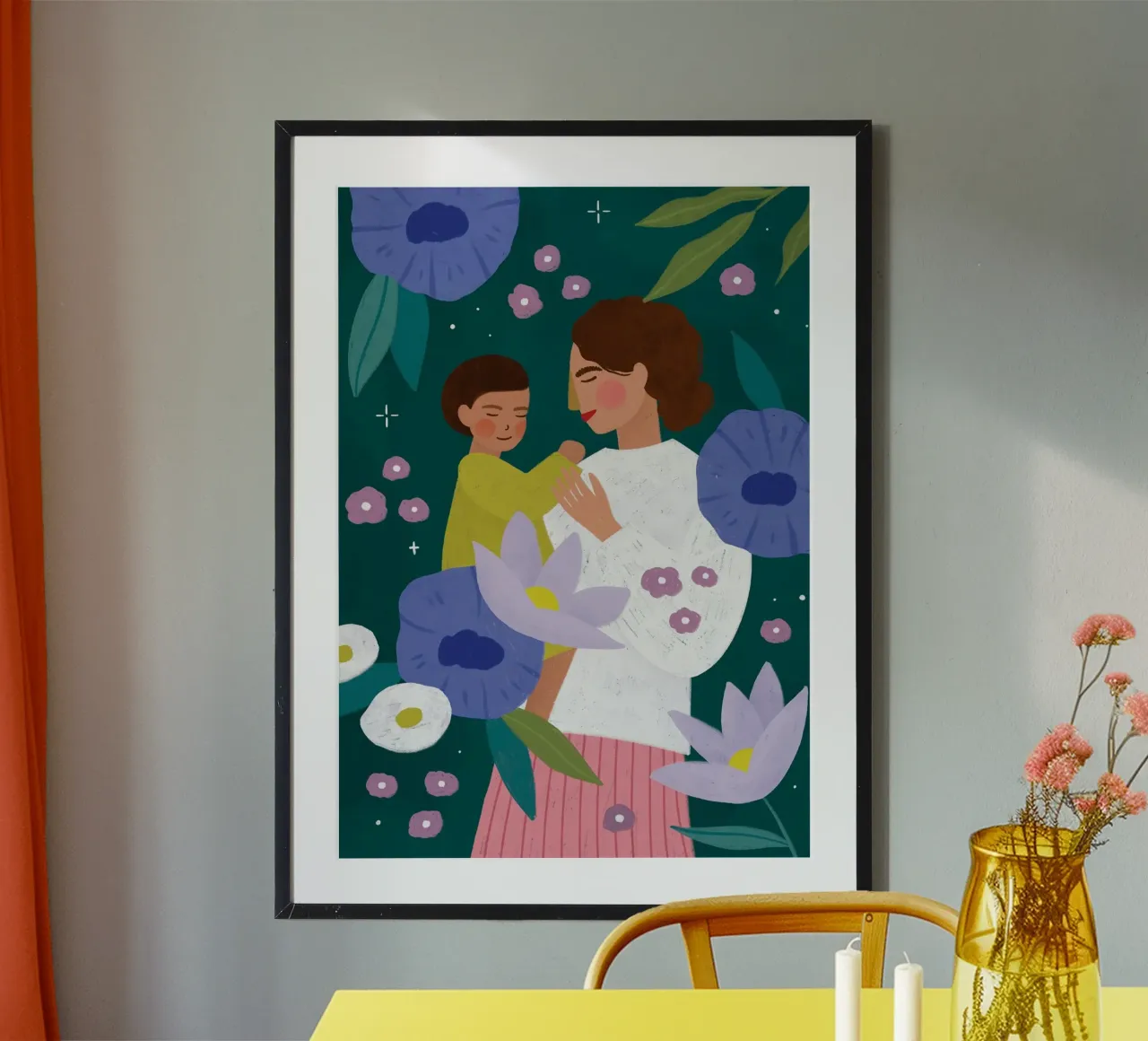 Coccole di mamma poster con telaio in plastica da Louis Butler