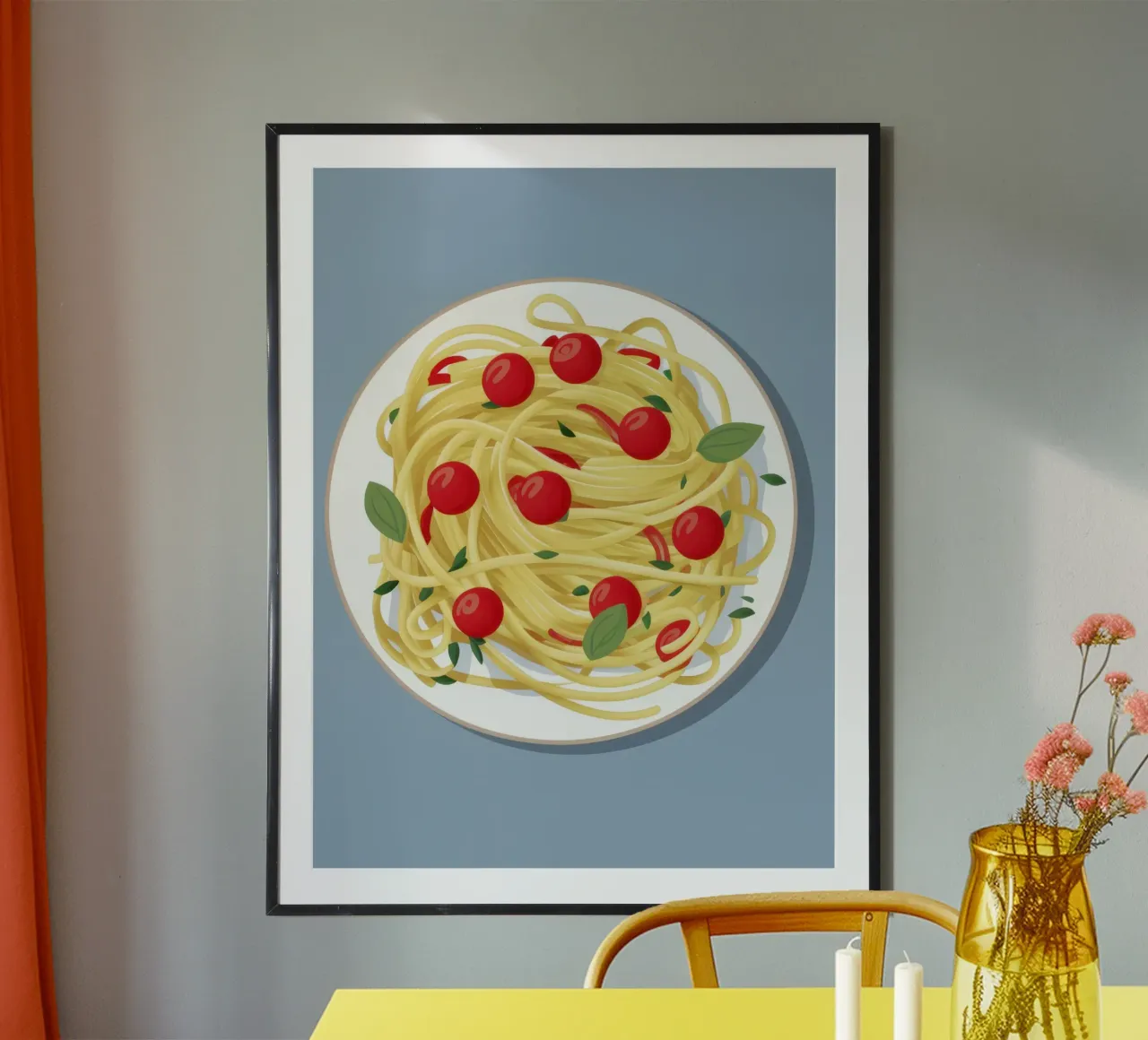 Perfekter Nudelteller Poster mit Holzrahmen von Astra Mist