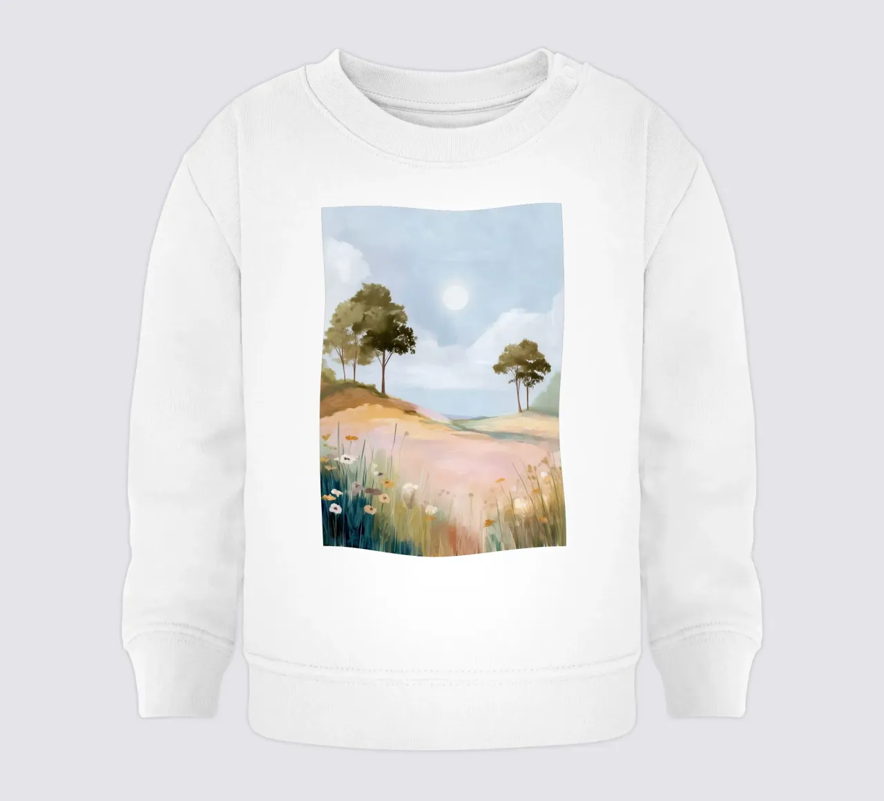 Soft Spring - Dreamy Field with Sun and Wildflowers felpa neonato da Dune
