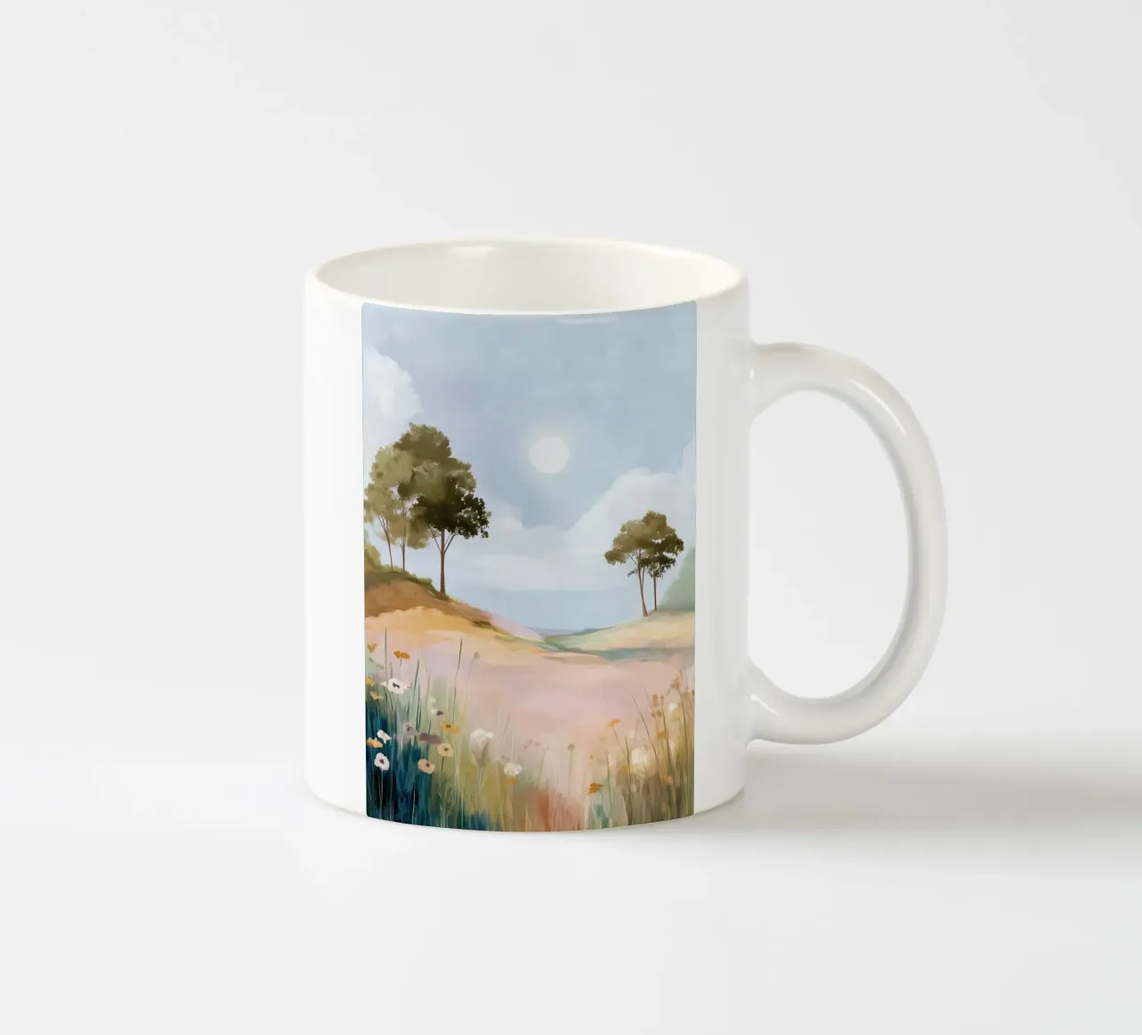 Soft Spring - Dreamy Field with Sun and Wildflowers tazza in ceramica da Dune