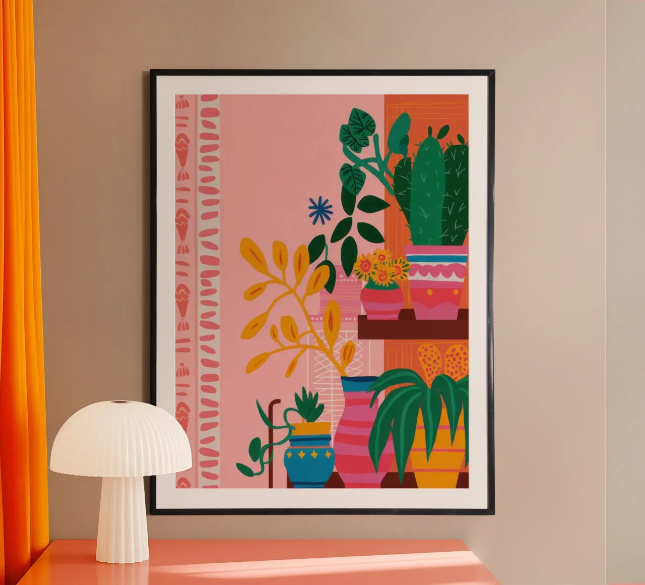 Accogliente angolo delle piante poster con telaio in legno da Astra Mist