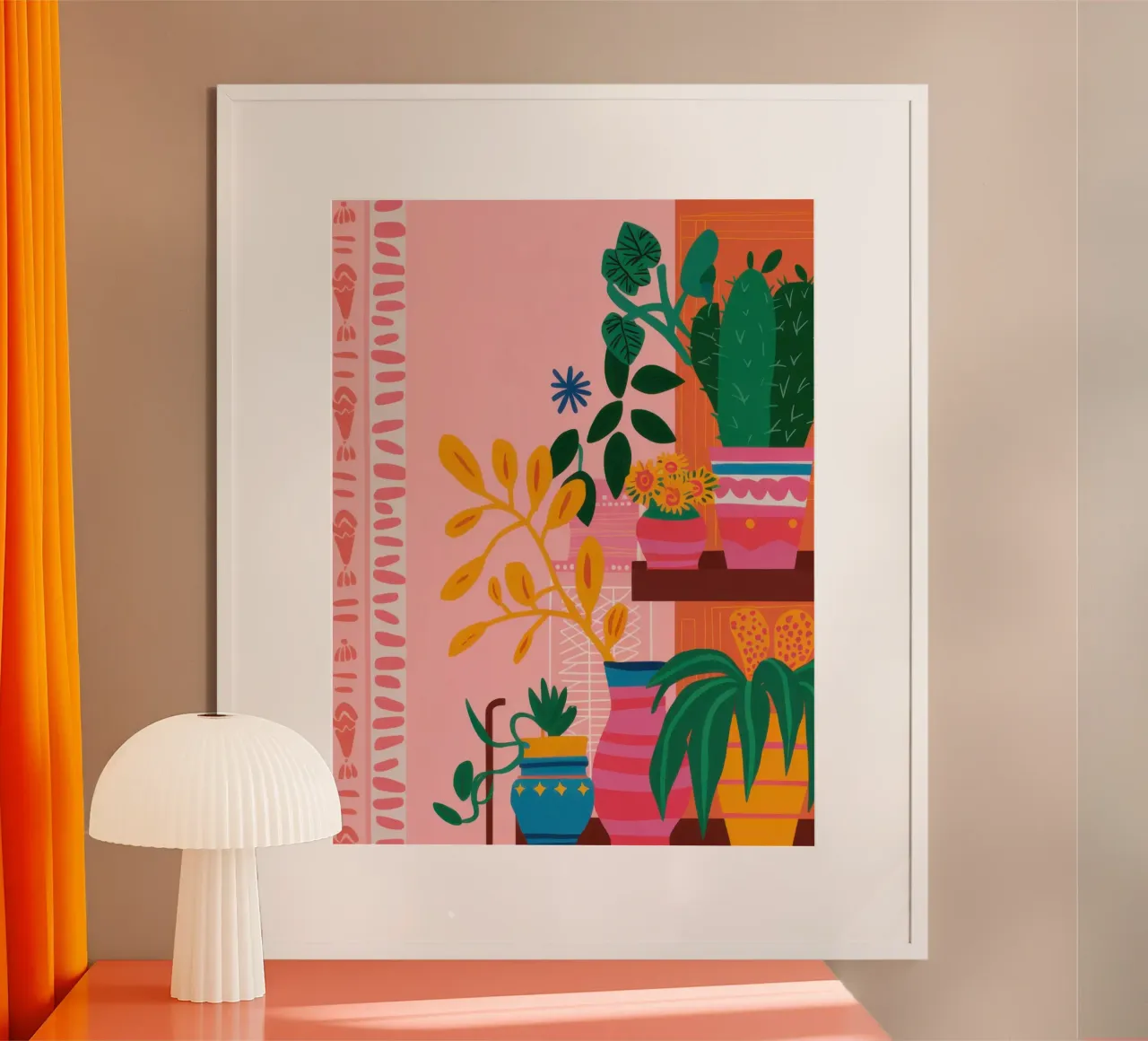 Accogliente angolo delle piante poster con telaio in legno da Astra Mist