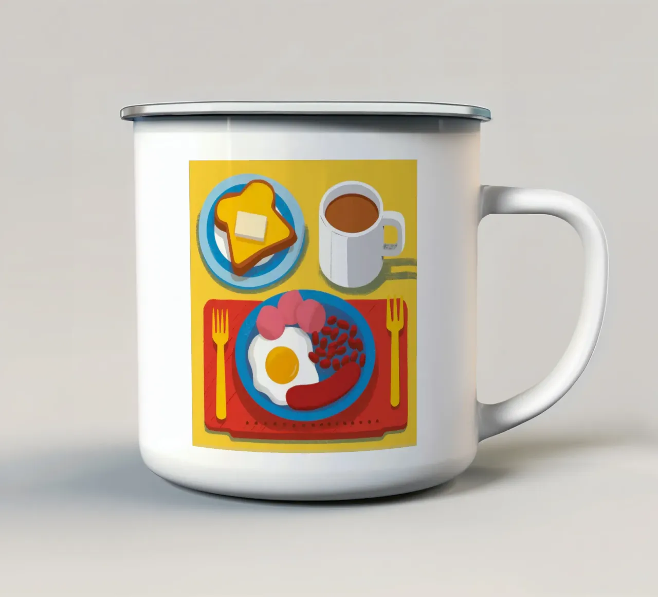 Colazione mattutina abbondante tazza in smalto da Lyra Glaze
