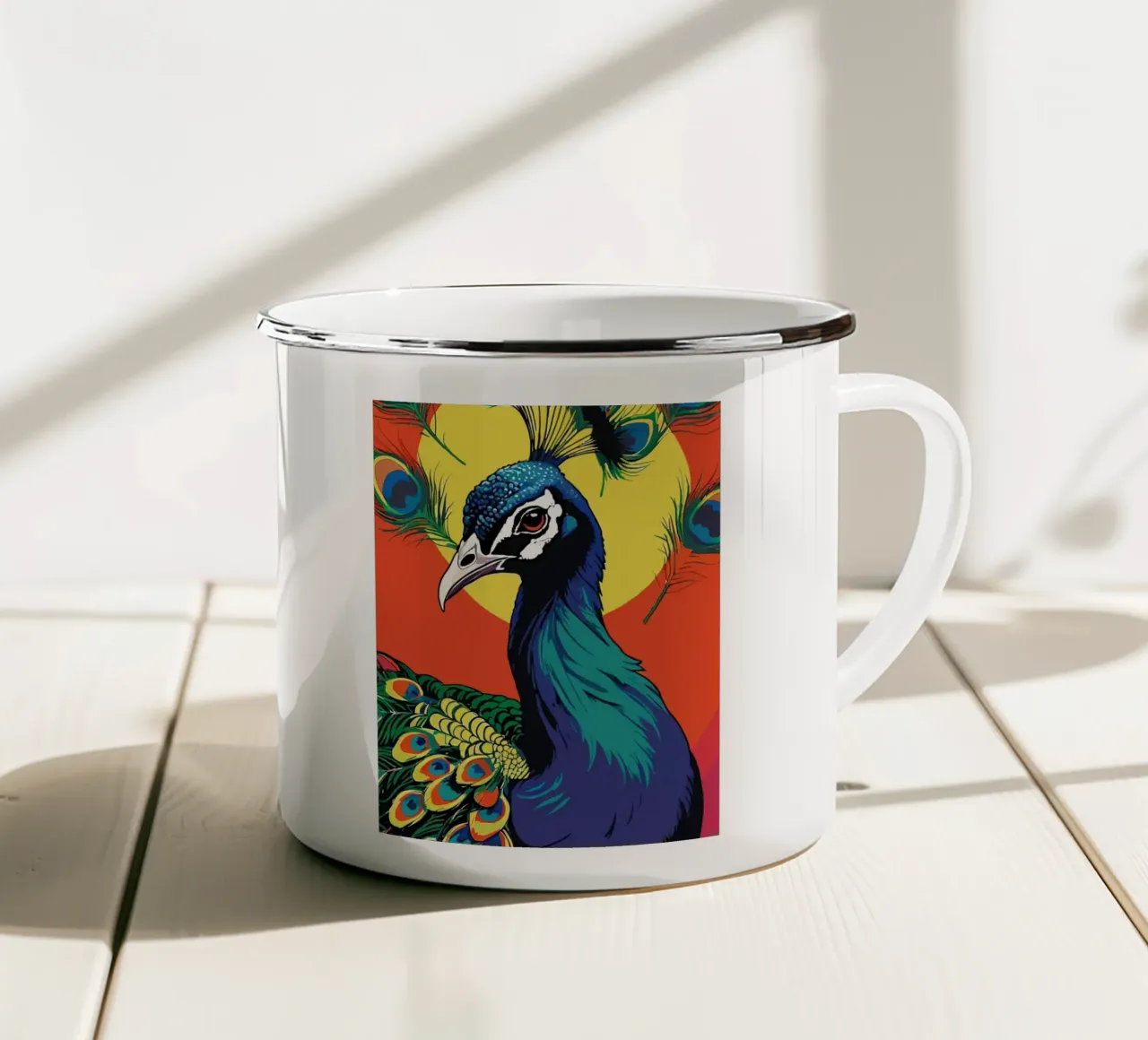 Peacok tazza in smalto da Dumery Art