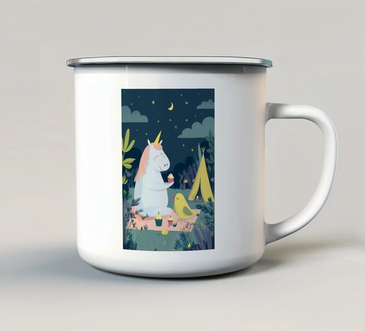 Unicorn Picnic tazza in smalto da Kiara