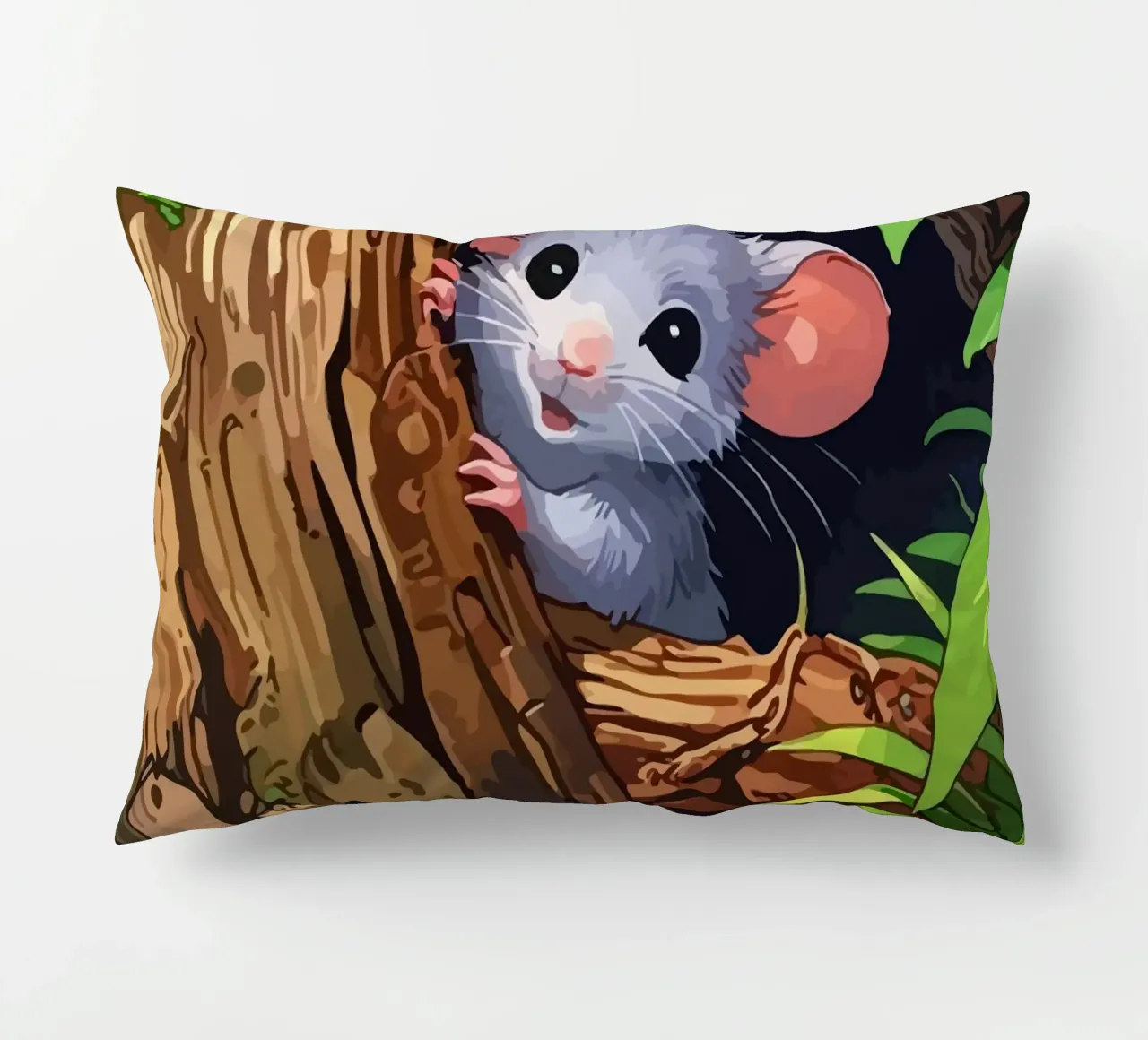 mouse behind the tree cuscino da Dumery Art