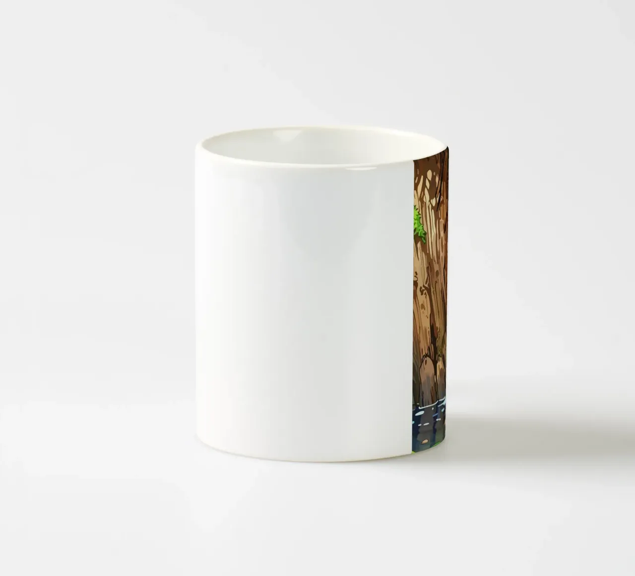 mouse behind the tree tazza in ceramica da Dumery Art