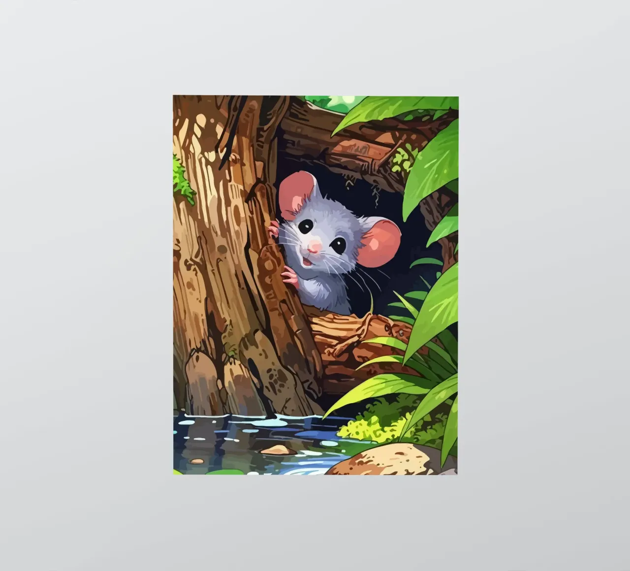 mouse behind the tree adesivo da Dumery Art