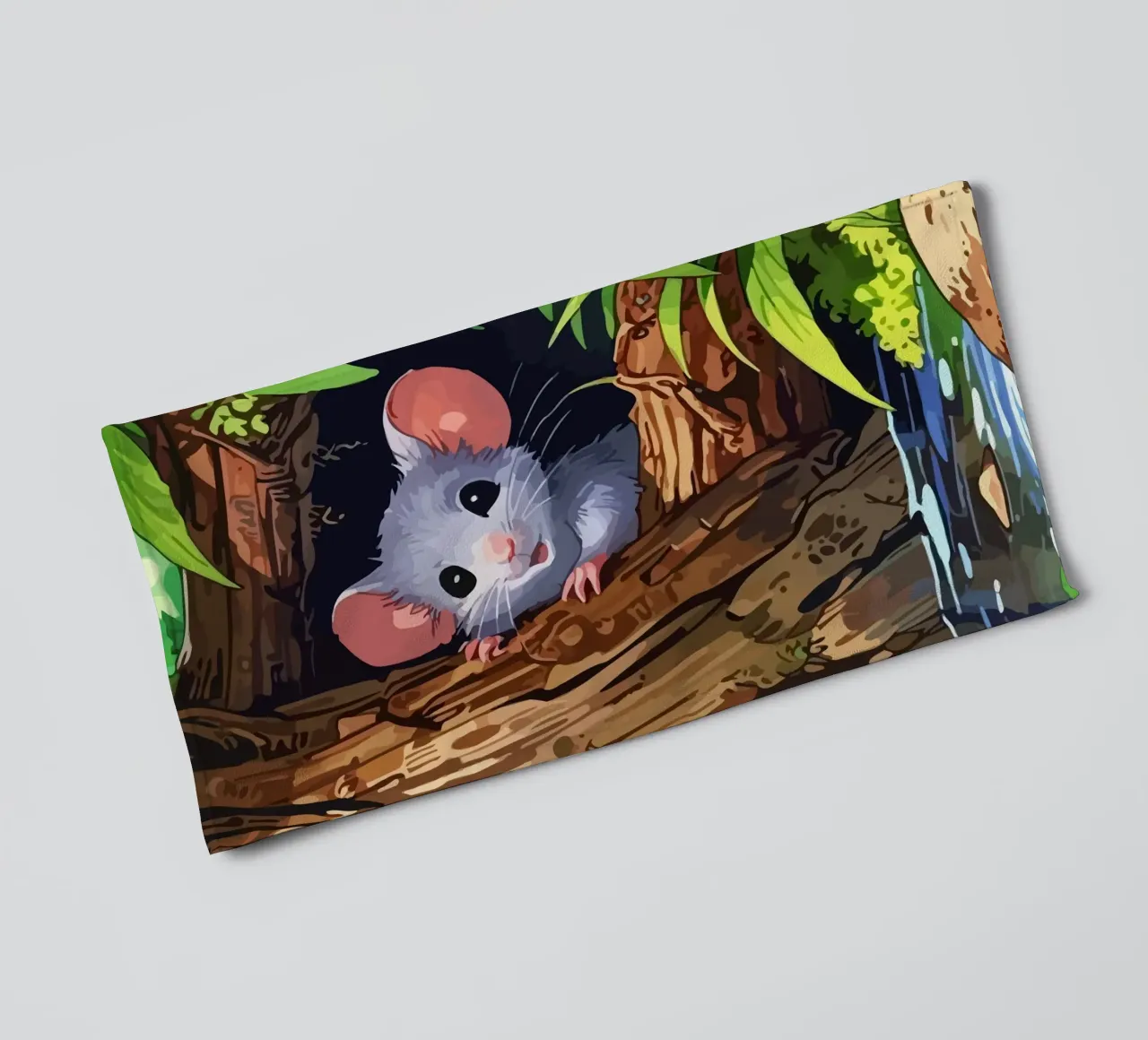 mouse behind the tree asciugamano da bagno da Dumery Art