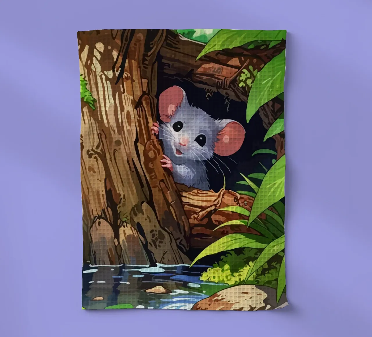 mouse behind the tree canovaccio da cucina da Dumery Art