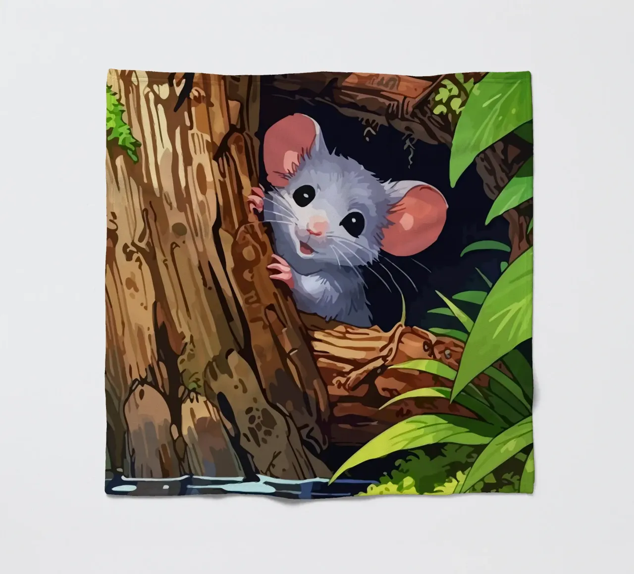 mouse behind the tree coperta in pile da Dumery Art