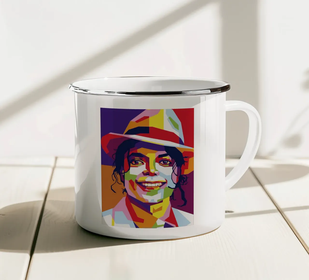 Michael Jackson wpap tazza in smalto da Dumery Art
