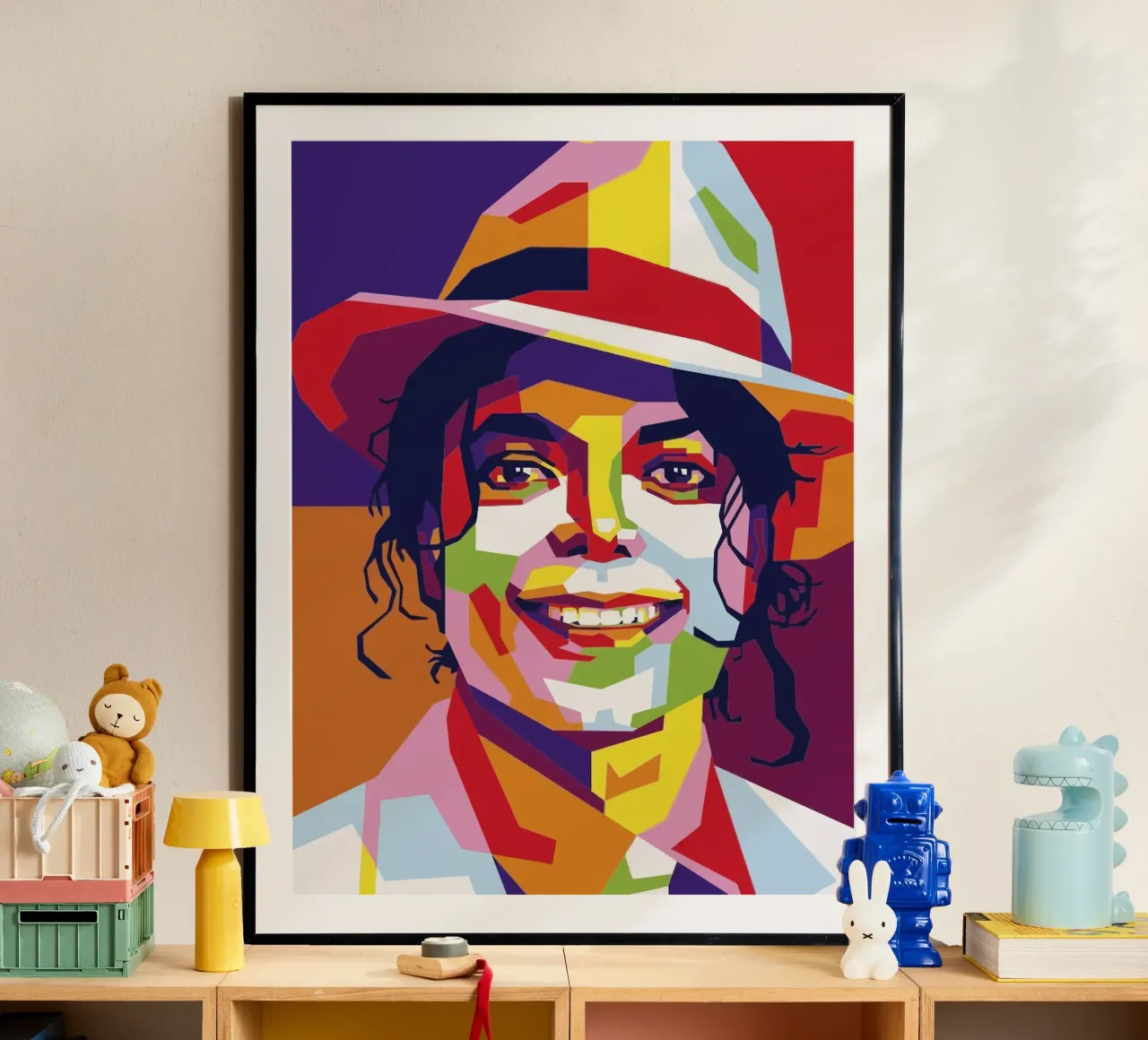 Michael Jackson wpap poster con telaio in legno da Dumery Art